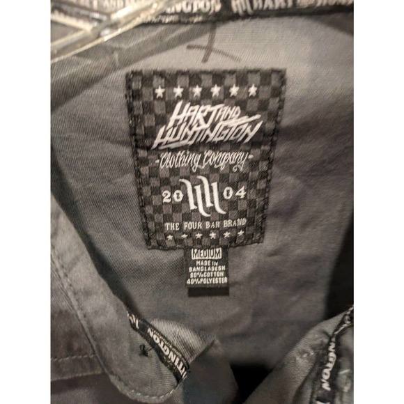 Hart and Huntington shirt mens gray button down short sleeve casual Medium‎ - Picture 2 of 3